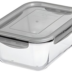 GastroMax Boîte de conservation en verre, 2,7 litres, gris