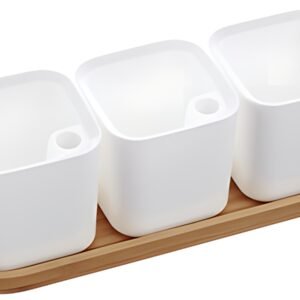 orthex Pot à herbes aromatiques EDEN, set de 3, blanc
