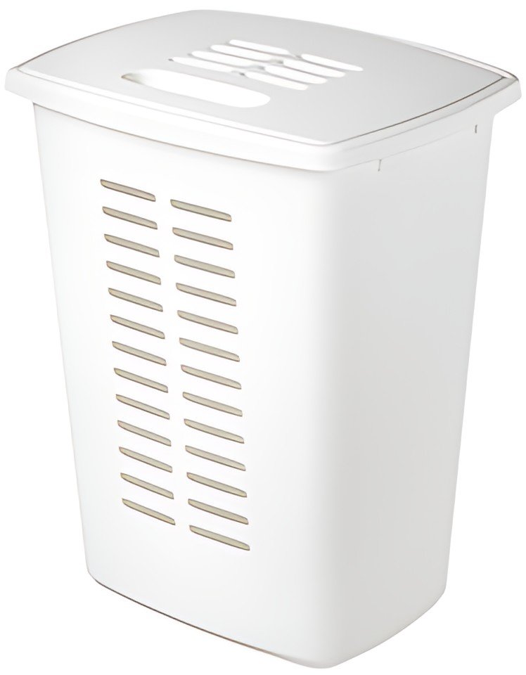 orthex Panier à linge avec couvercle, 60 litres, blanc