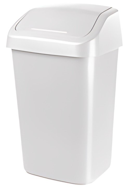 orthex Poubelle à couvercle basculant, 10 litres, blanc