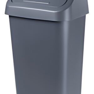 orthex Poubelle à couvercle basculant, 10 litres, gris foncé