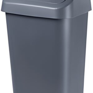 orthex Poubelle à couvercle basculant, 50 litres, gris foncé