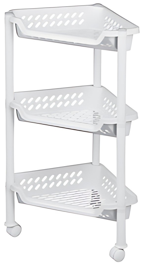 plast team Chariot de rangement, à 3 corbeilles, blanc