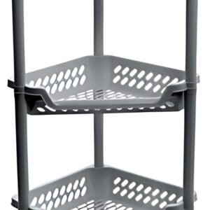plast team Chariot de rangement, à 3 corbeilles, argent