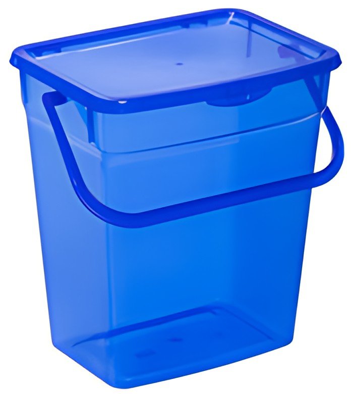 plast team Boîte à lessive, 6 litres, bleu transparent