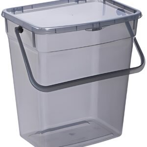 plast team Boîte à lessive, 10 litres, gris transparent