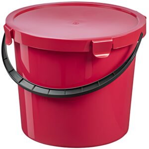 plast team Seau à cueillette avec couvercle,10 L, gris foncé