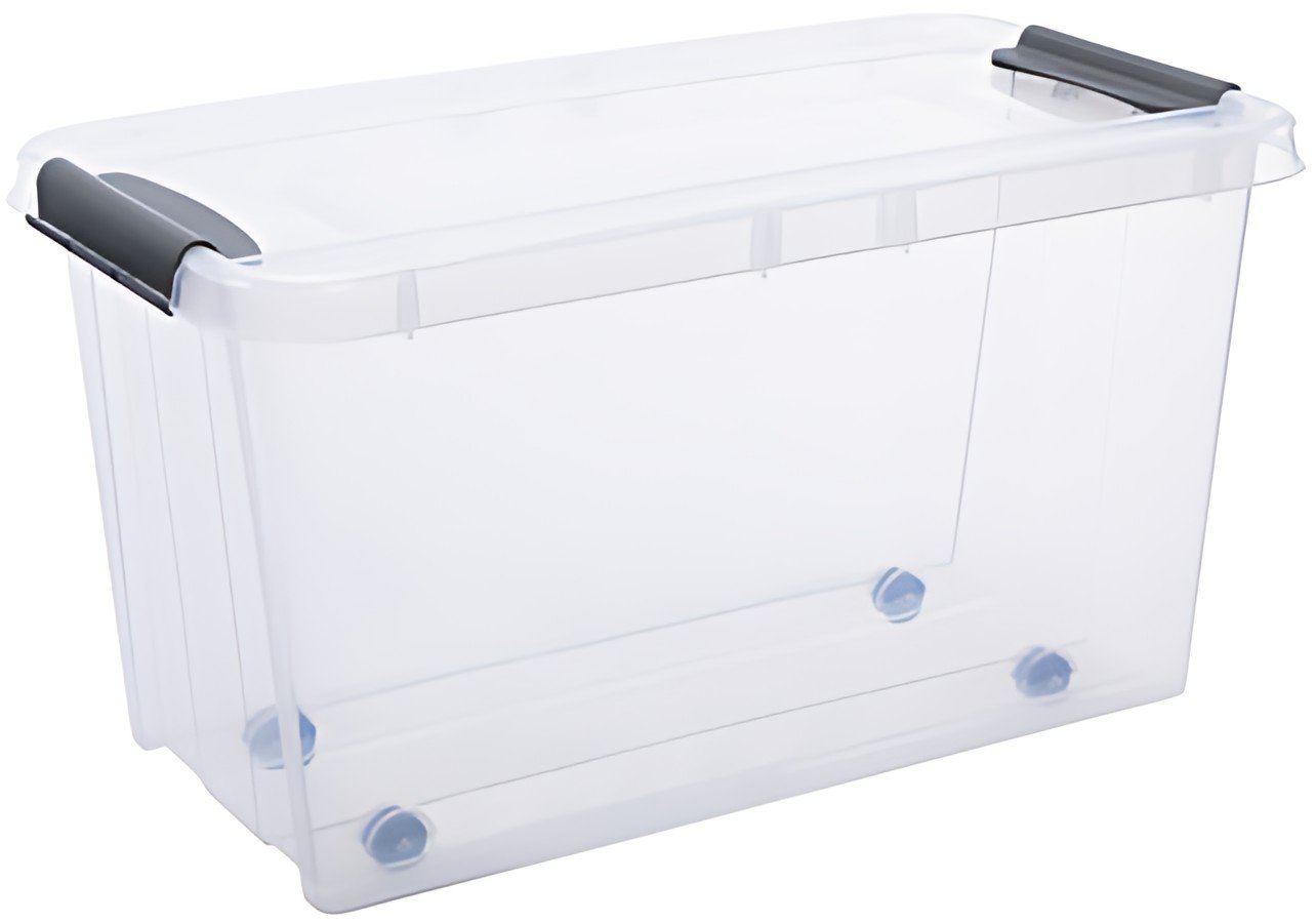 Plast team Boîte de rangement PROBOX à roulettes, 70 litres