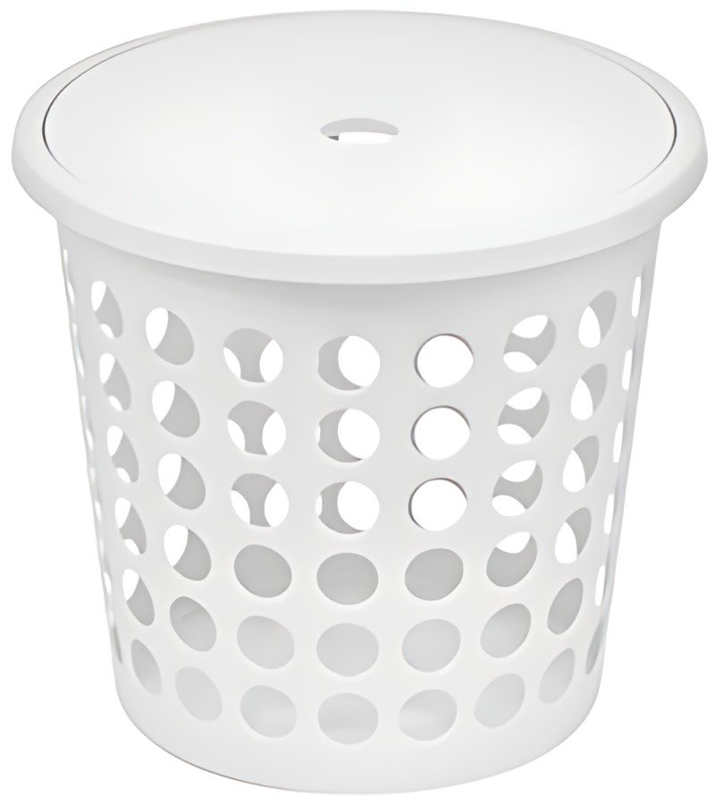 plast team Panier à linge SPRINGFIELD, 25 litres, rond,blanc