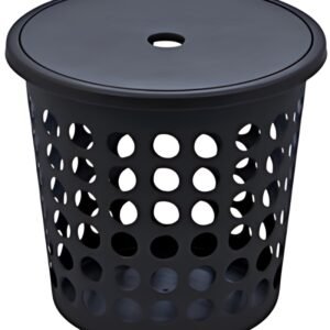plast team Panier à linge SPRINGFIELD, 25 litres, rond, noir