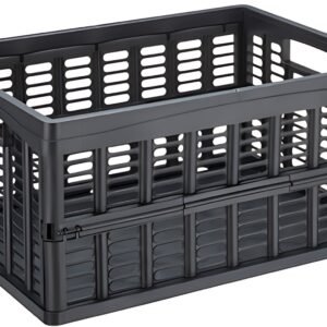 NHG Caisse de rangement pliante, PP, 32,5 litres, noir
