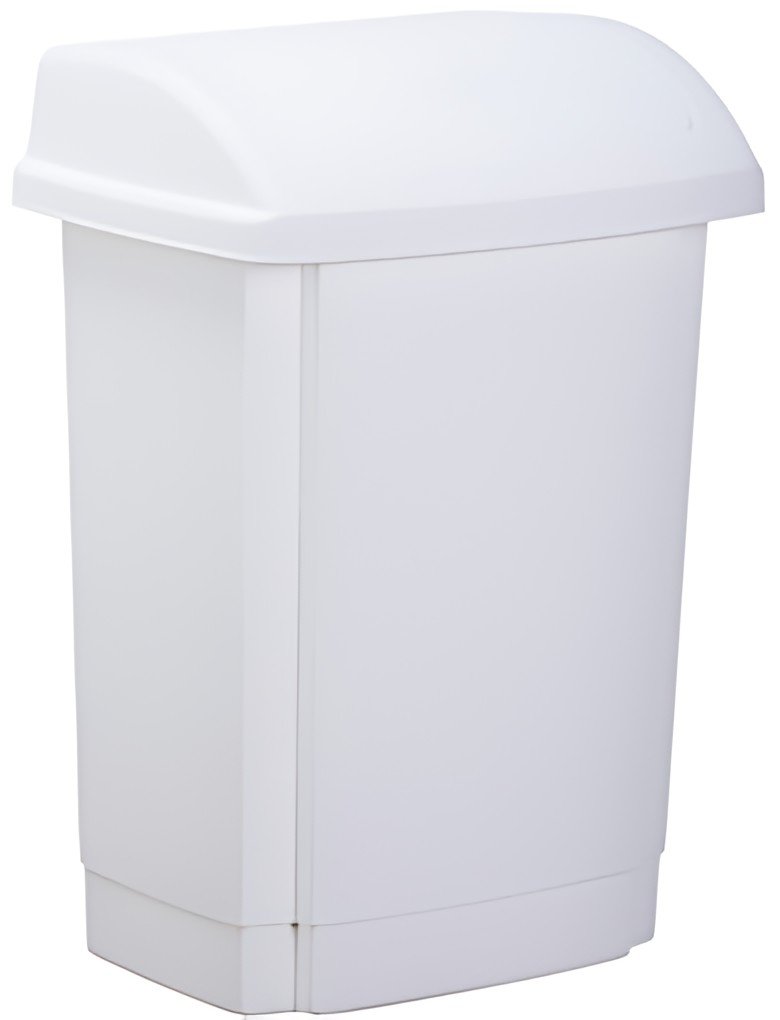 past team Poubelle à couvercle basculant, 25 litres, blanc