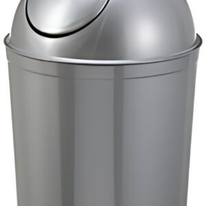 past team Poubelle à couvercle basculant, 5 litres, argent