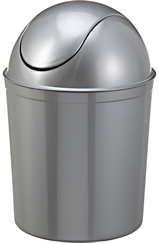 past team Poubelle à couvercle basculant, 5 litres, argent
