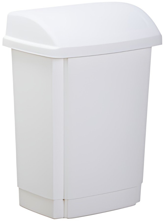 past team Poubelle à couvercle basculant, 15 litres, blanc