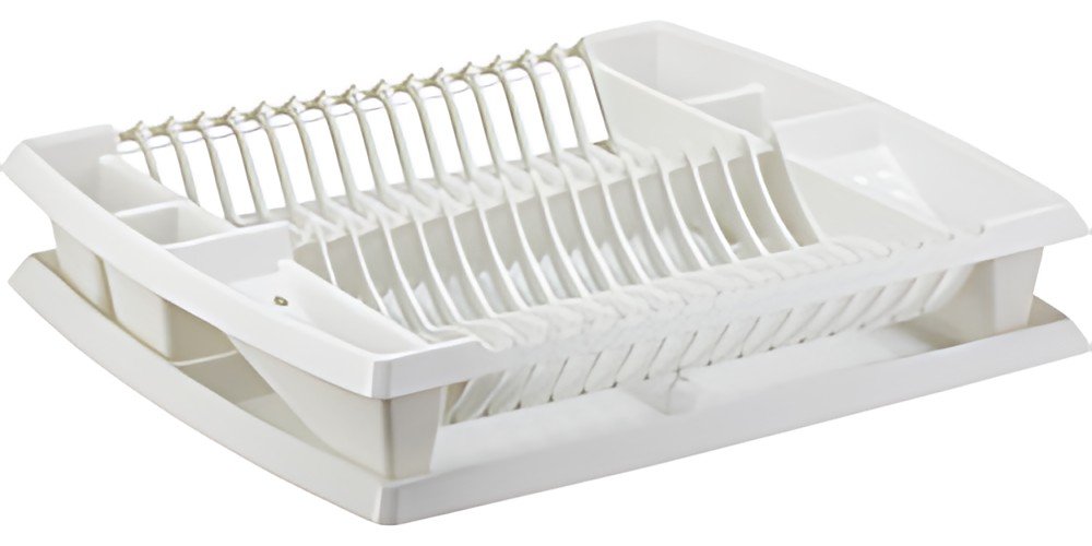 Plast team Égouttoir à vaisselle avec tablette, blanc