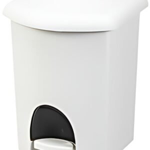 plast team Poubelle cosmétique à pédale, 6 litres, blanc