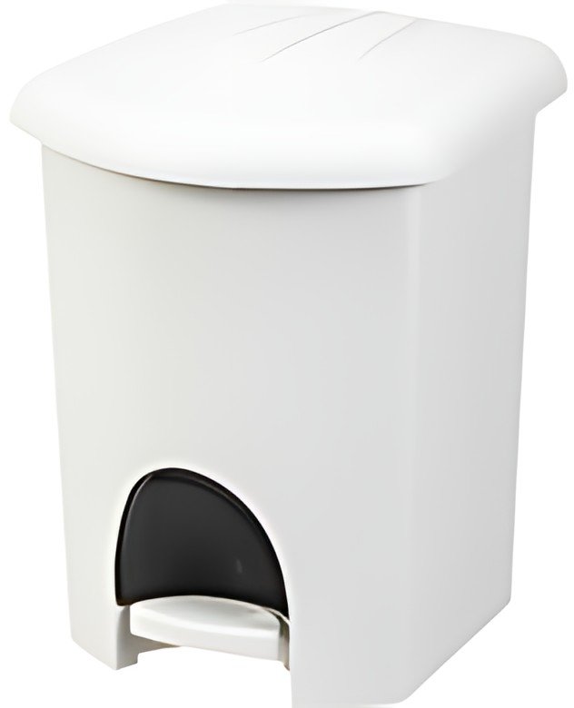 plast team Poubelle cosmétique à pédale, 6 litres, blanc
