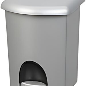 plast team Poubelle cosmétique à pédale, 6 litres, argent