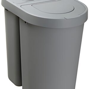plast team Poubelle tri sélectif SEATTLE DUO, 2x25 L, argent