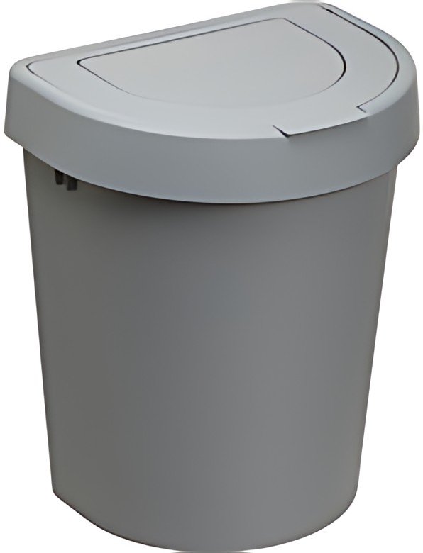 plast team Poubelle SEATTLE, 10 litres, argent