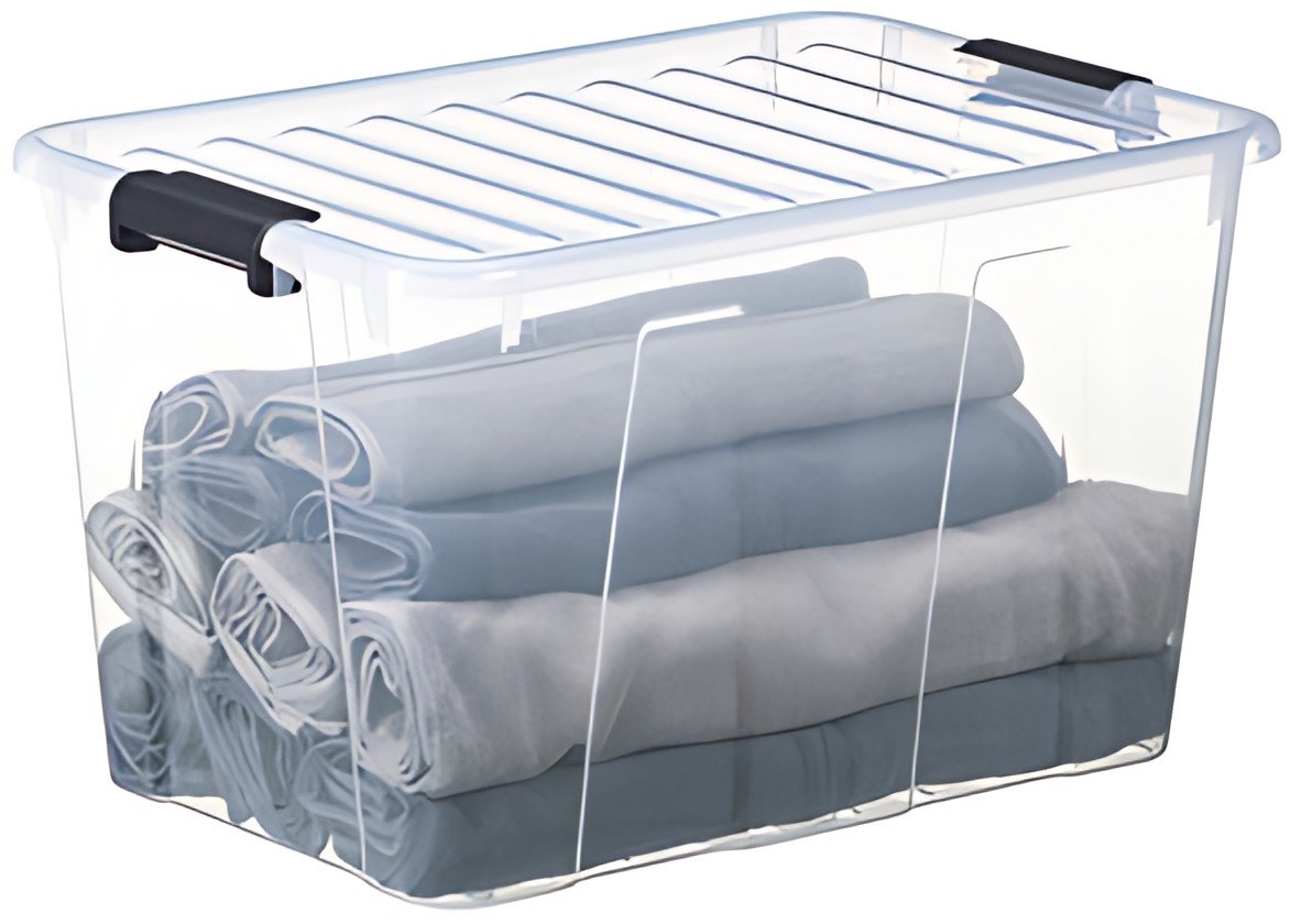 plast team Boîte de rangement HOME BOX, 52 l, transparent
