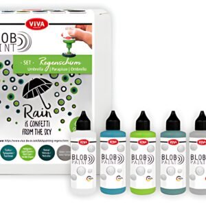 ViVA DECOR Set de peinture Blob Paint "Parapluie", 6 pièces
