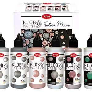 ViVA DECOR Set de peinture Blob Paint Silver Moon, 6 pièces