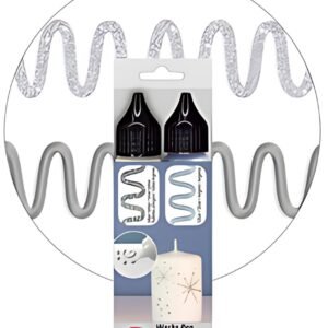 ViVA DECOR Candle Wachs Pen, 28 ml, set de 2, argent
