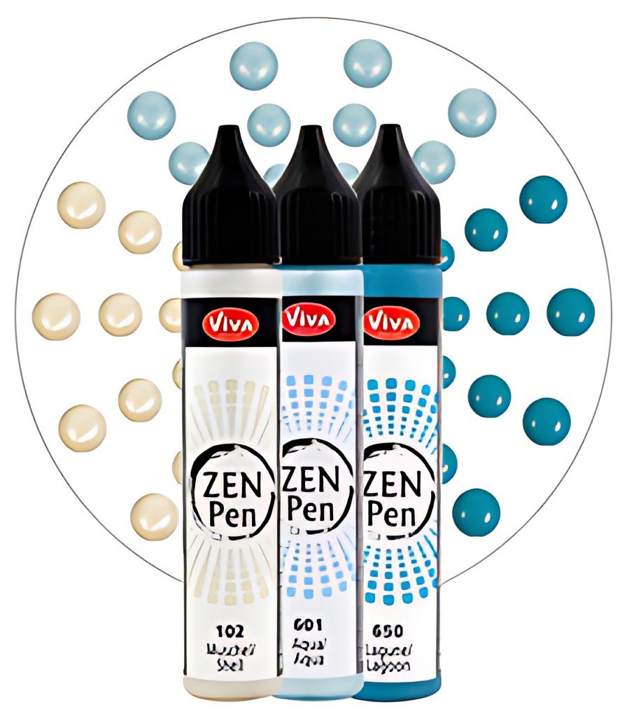 ViVA DECOR Stylo à perle Zen Pen "Journée à la mer",set de 3