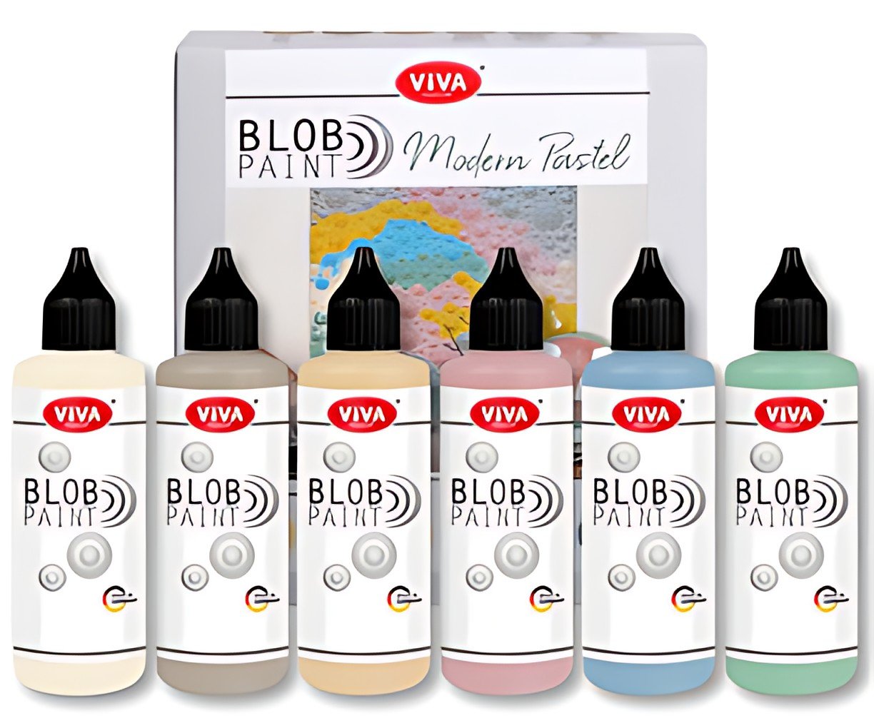ViVA DECOR Peinture Blob Paint "Modern Pastel", 6 pièces