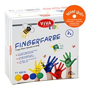 ViVA DECOR Peinture au doigt "ViVA KIDS", set de 4 Basic