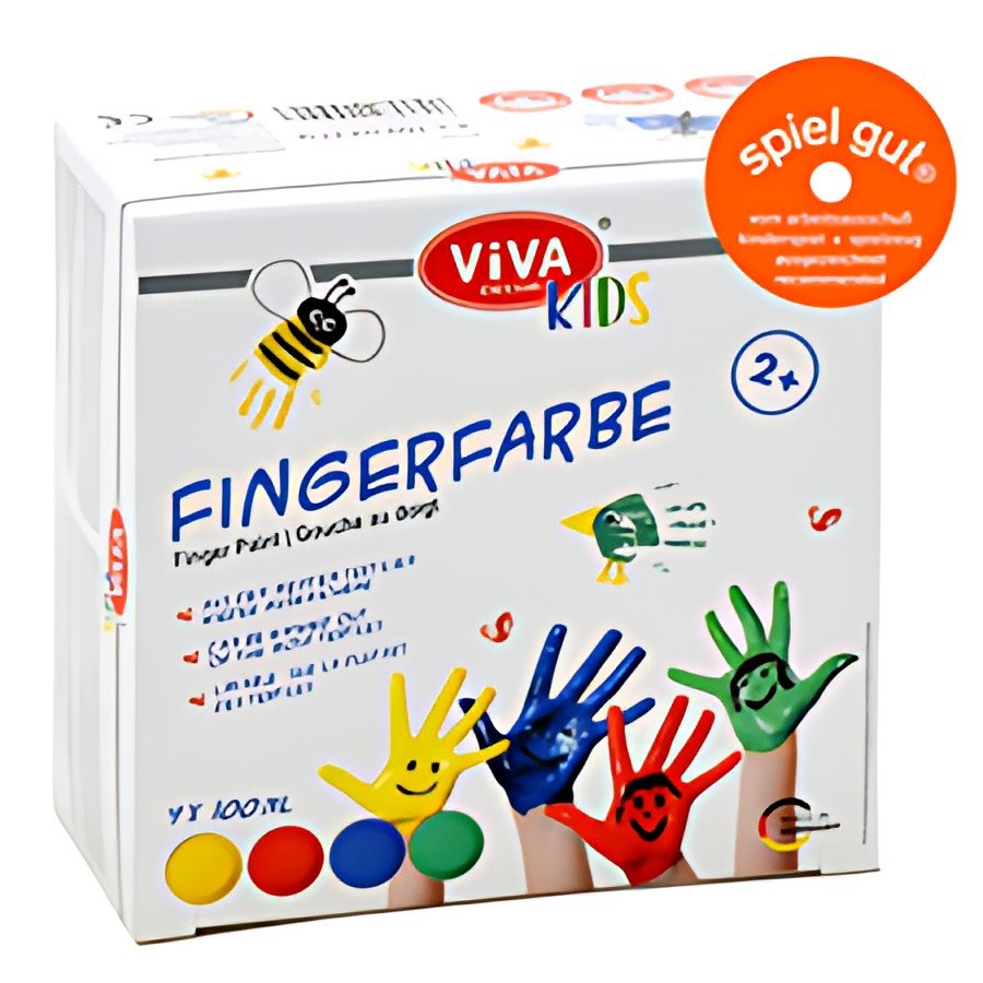 ViVA DECOR Peinture au doigt "ViVA KIDS", set de 4 Basic