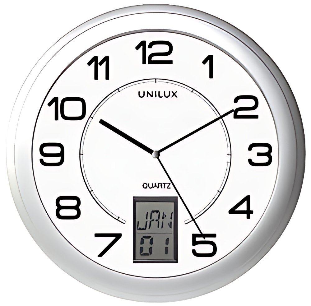 UNiLUX Horloge murale à quartz "INSTINCT", argent