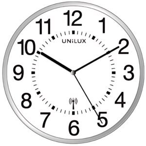 UNiLUX Horloge murale radio-pilotée "MAXI WAVE", argent