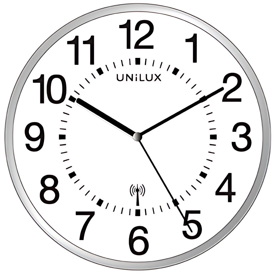 UNiLUX Horloge murale radio-pilotée "MAXI WAVE", argent