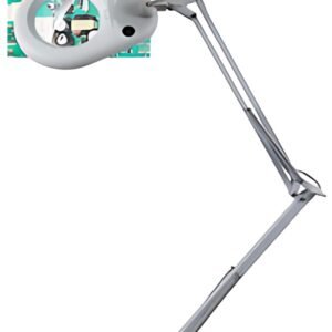 UNiLUX Lampe loupe à LED ZOOM, avec pince de table, blanc