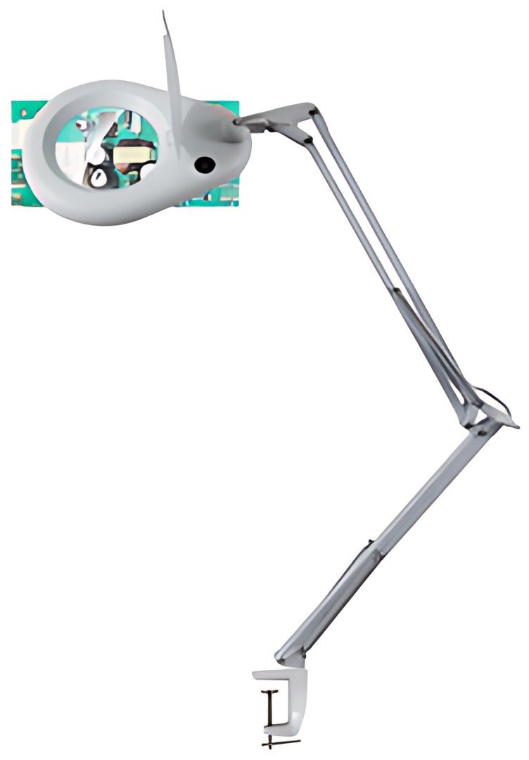 UNiLUX Lampe loupe à LED ZOOM, avec pince de table, blanc