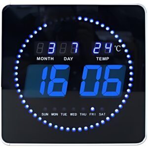 UNiLUX Horloge murale LED FLO, date/température, noir