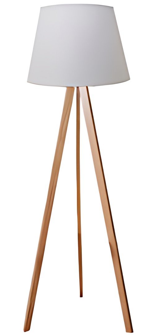 UNiLUX Lampadaire à LED TOOKA, hauteur 1520 mm, blanc/bambou