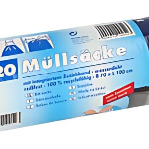 STARPAK Sac poubelle LDPE, à lien coulissant, 120 L, noir