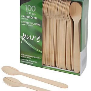 PAPSTAR Cuillère à café en bois "pure", longueur: 110 mm