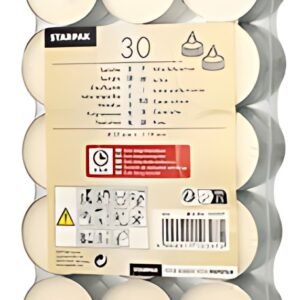 STARPAK Bougies chauffe-plat, diamètre: 37 mm, blanc