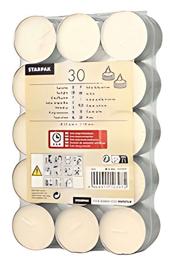 STARPAK Bougies chauffe-plat, diamètre: 37 mm, blanc