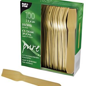 PAPSTAR Cuillère à glace en bois "pure", longueur: 94 mm