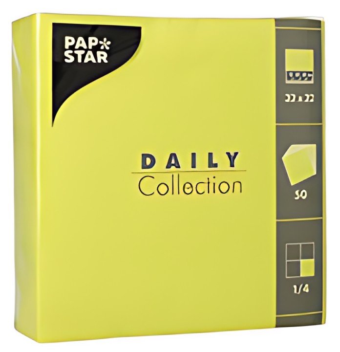 PAPSTAR Serviettes, 320 x 320 mm, 3 couches, vert pomme