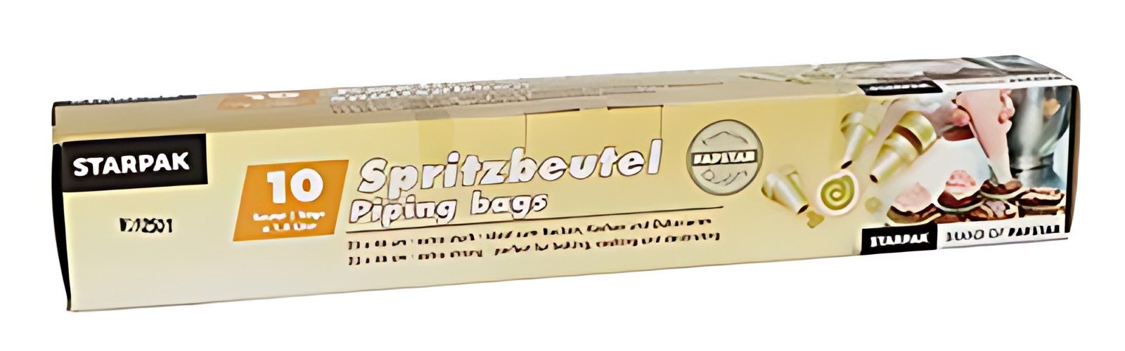 STARPAK Poche à dresser PEBD, transparent, 1,8 l, pack de 10
