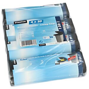 STARPAK Sac pour conteneur à ordures, noir, 120 litres