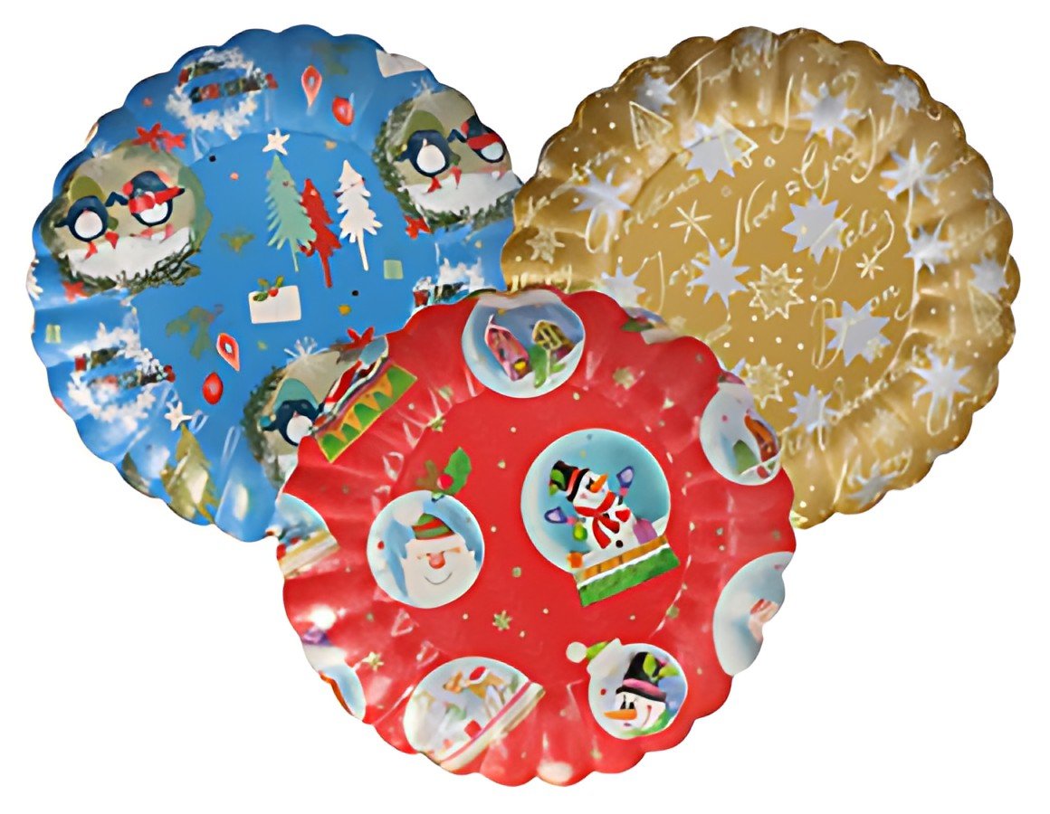 STARPAK Assiette de l'Avent ronde, diamètre: 230 mm, coloré
