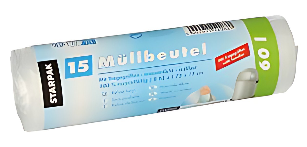 STARPAK Sac poubelle HDPE, 35 litres, transparent